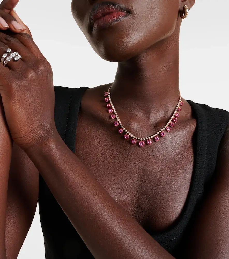 Kamyen 18kt rose gold choker with rubies and diamonds | Thumbnail 4