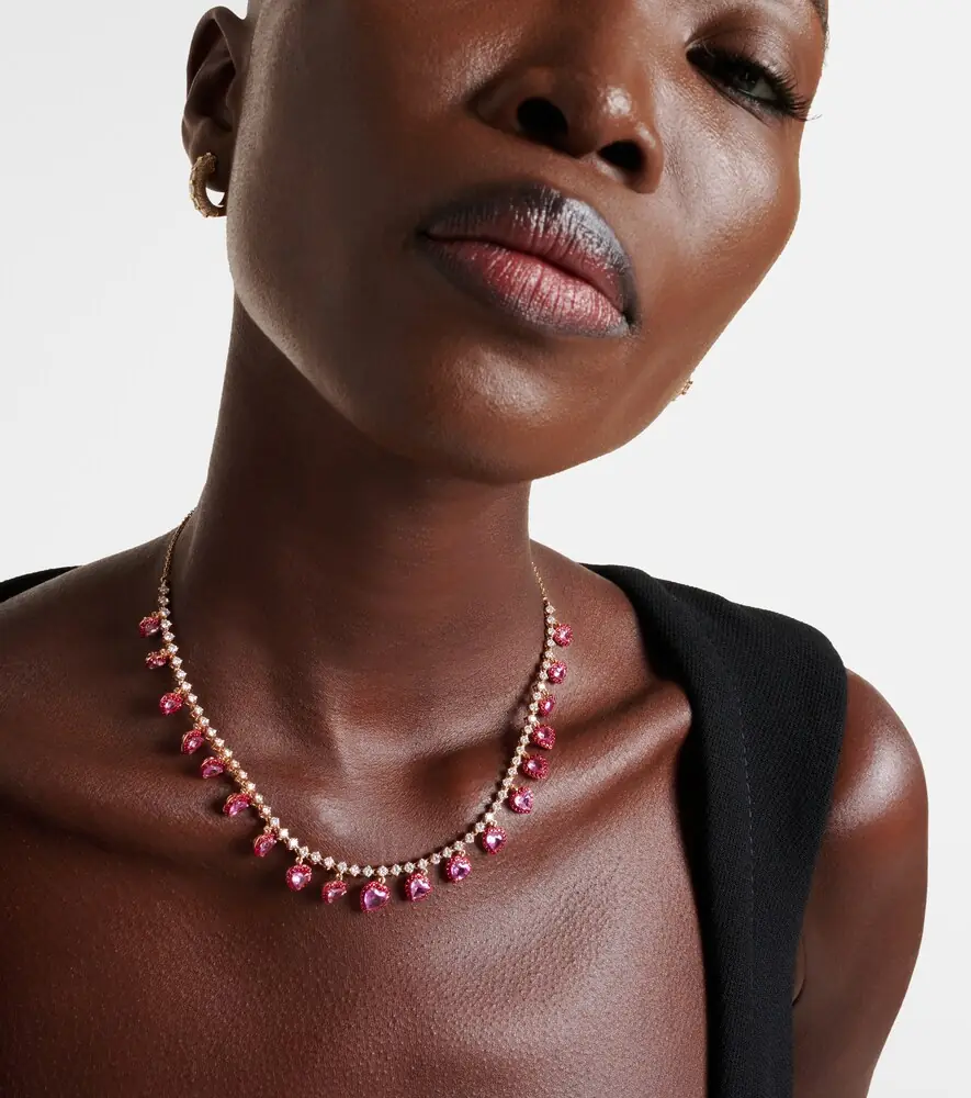 Kamyen 18kt rose gold choker with rubies and diamonds | Thumbnail 5