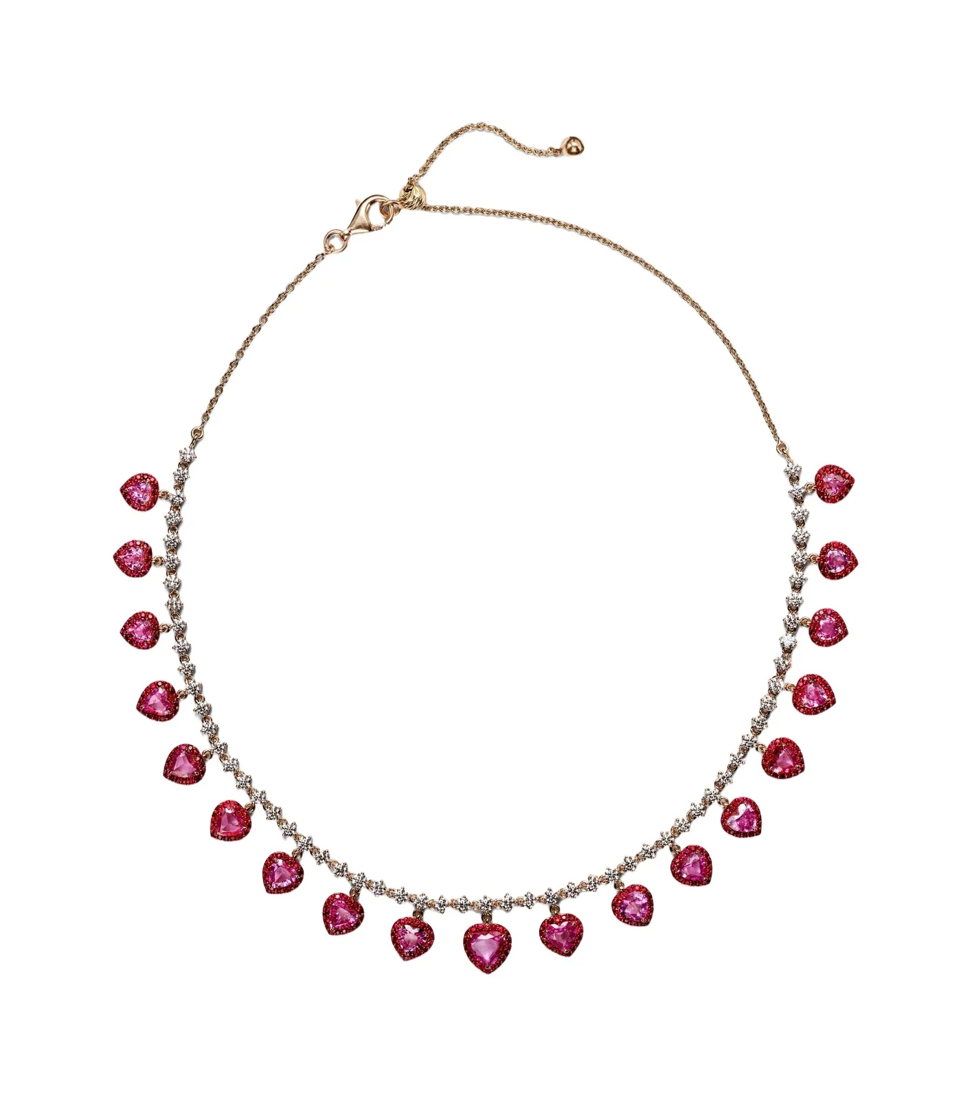 Kamyen 18kt rose gold choker with rubies and diamonds
