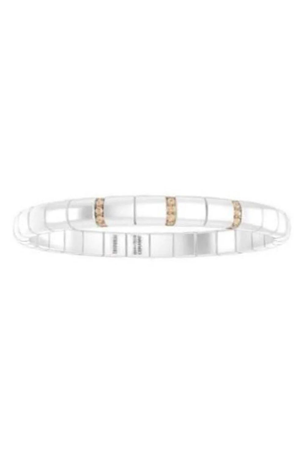 Diamond Three Bar White Pura Stretch Bracelet