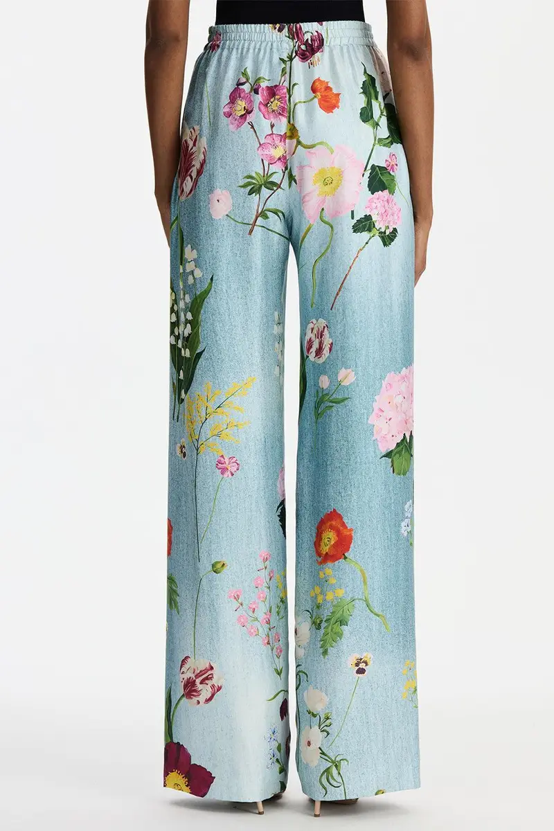Oscar de la Renta Mixed Botanical Pant | Thumbnail 5