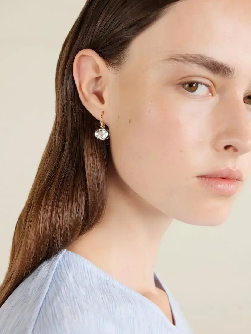 By Pariah Xl Orbit 14-karat Recycled Gold, Rhodium And Aquamarine Earrings - Blue | Thumbnail 2 By Pariah Xl Orbit 14-karat Recycled Gold, Rhodium And Aquamarine Earrings - Blue | Thumbnail 2