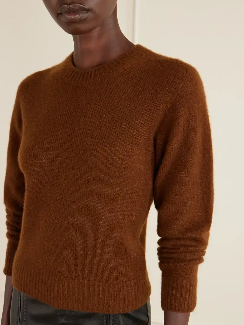 Tom Ford Cropped Cashmere And Silk-blend Sweater - Brown | Thumbnail 5 Tom Ford Cropped Cashmere And Silk-blend Sweater - Brown | Thumbnail 5
