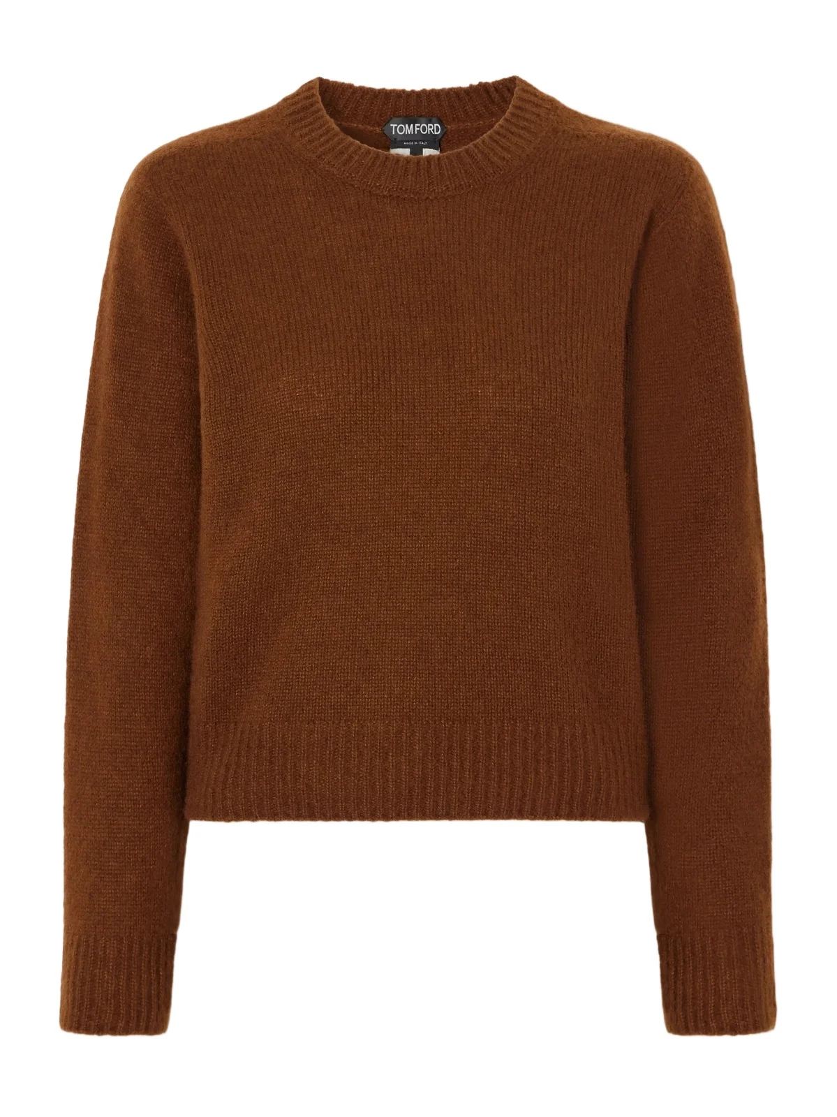Cropped Cashmere And Silk-blend Sweater - Brown