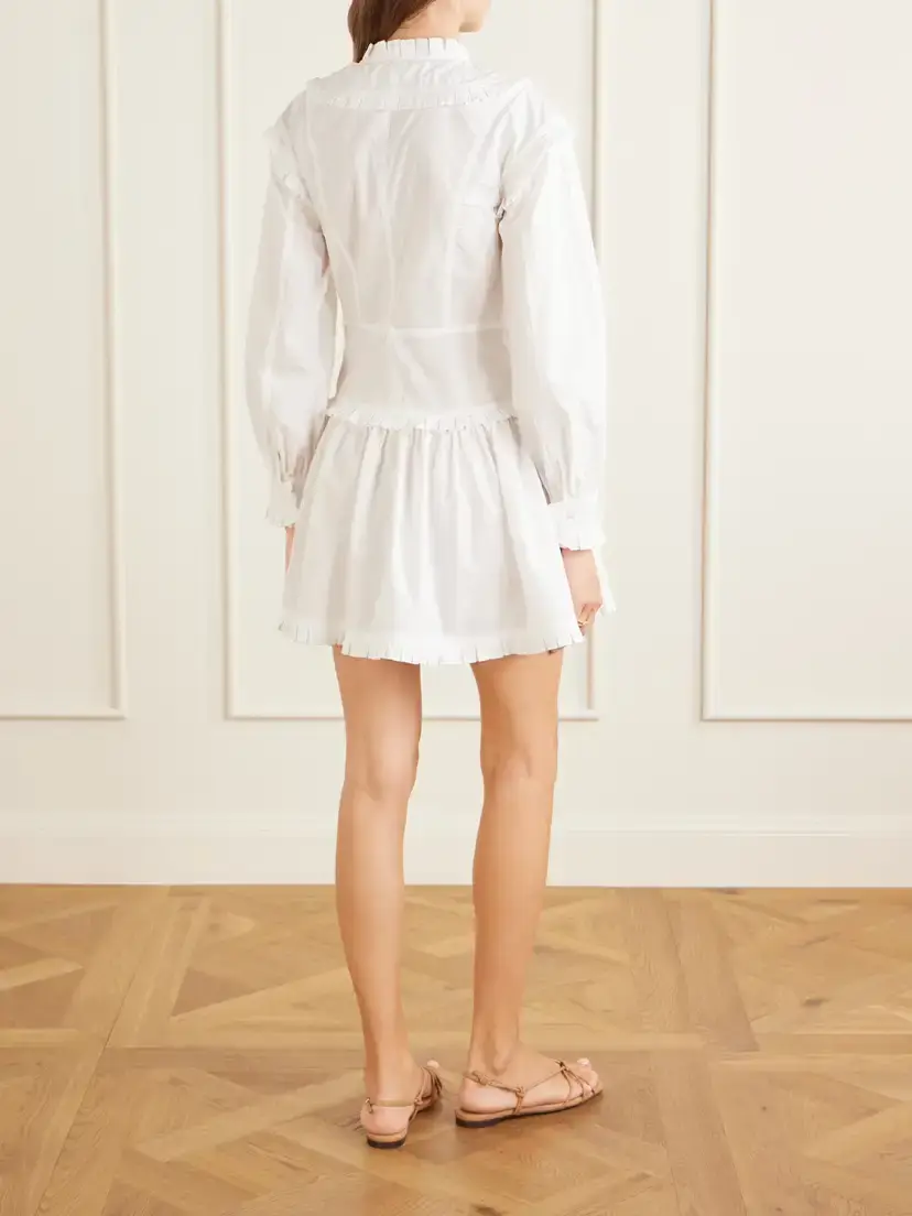 Ulla Johnson Beatrix Ruffled Cotton Mini Dress | Thumbnail 3 Ulla Johnson Beatrix Ruffled Cotton Mini Dress | Thumbnail 3