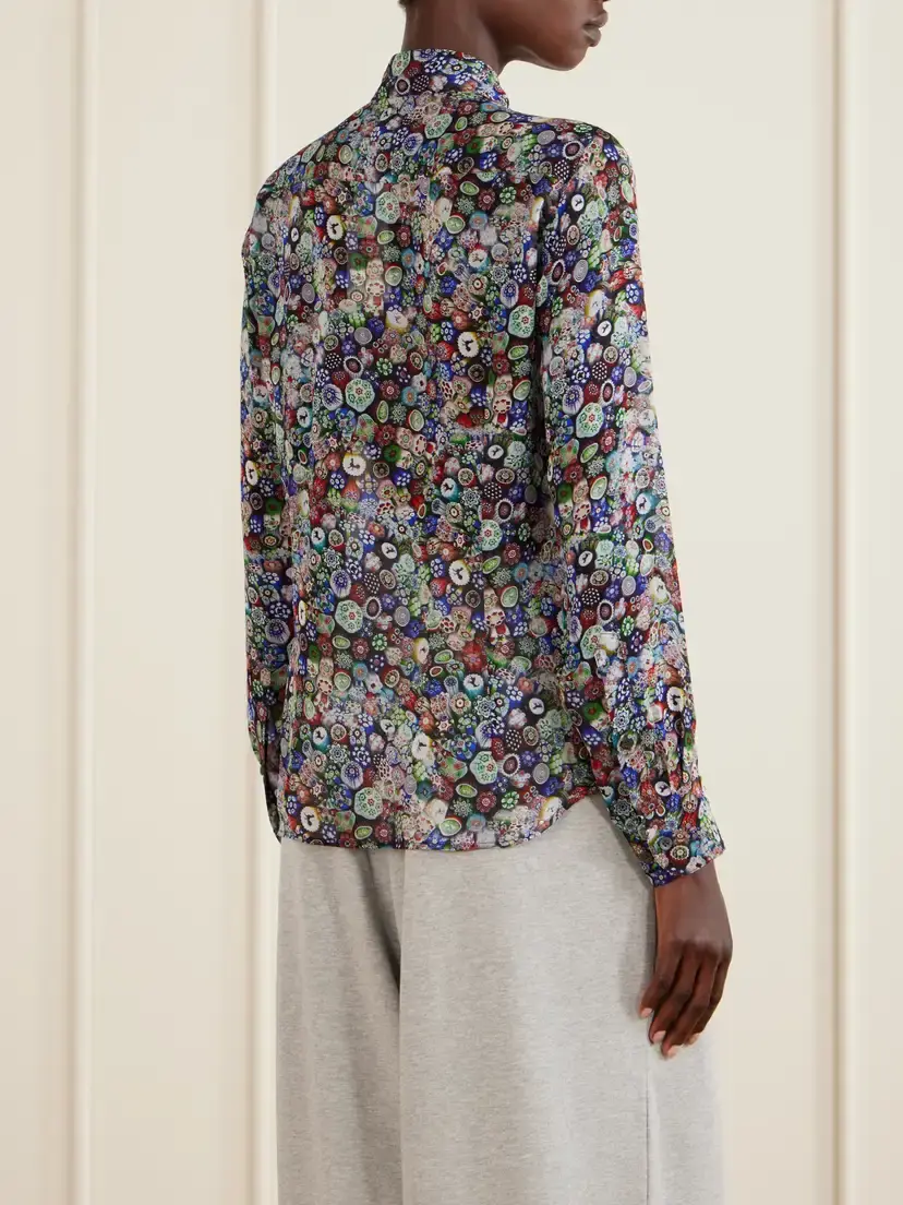 Dries Van Noten Sequin-embellished Printed Georgette Blouse | Thumbnail 3