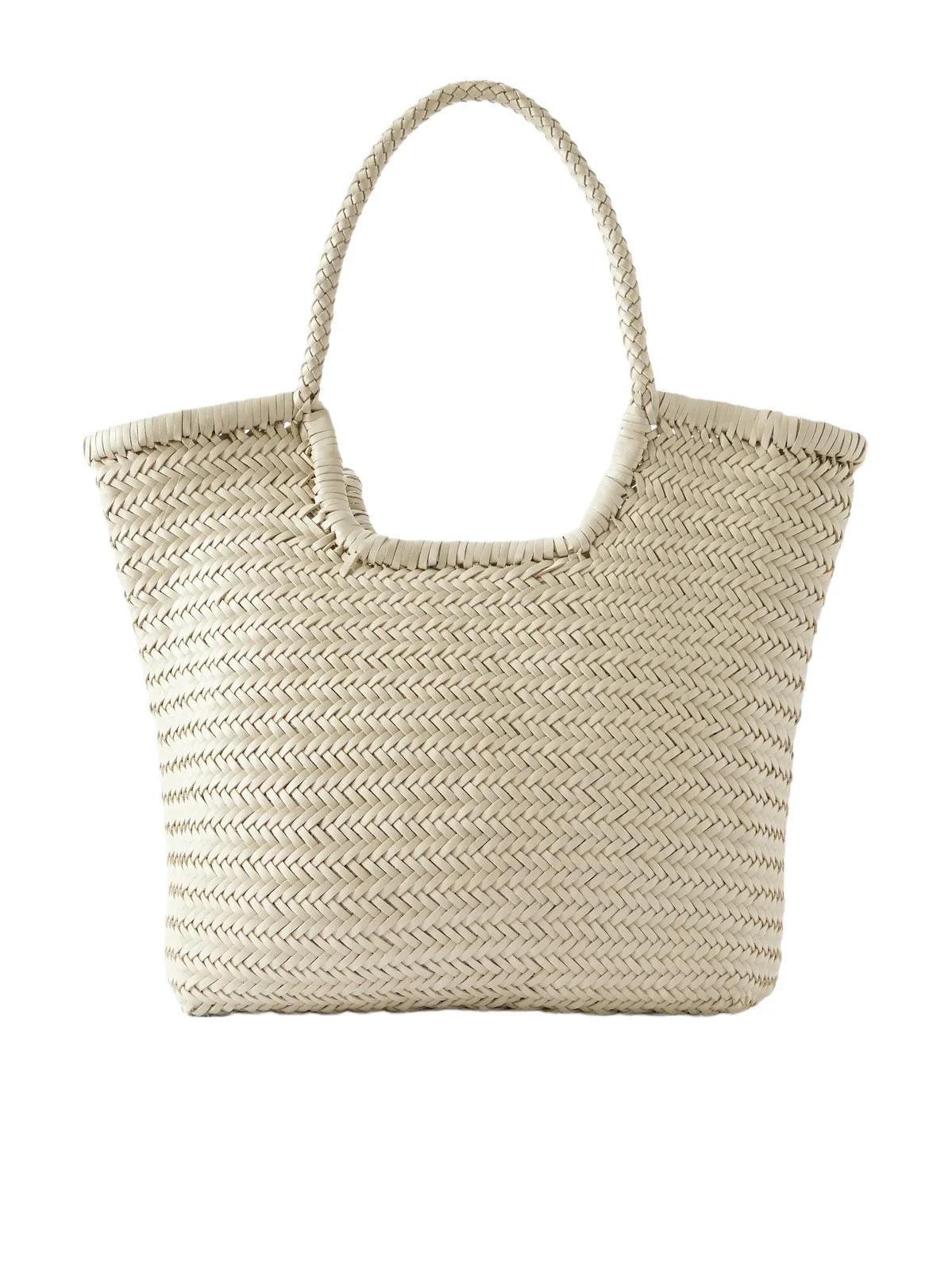 Ns Diagonal Triple Jump Woven Leather Tote
