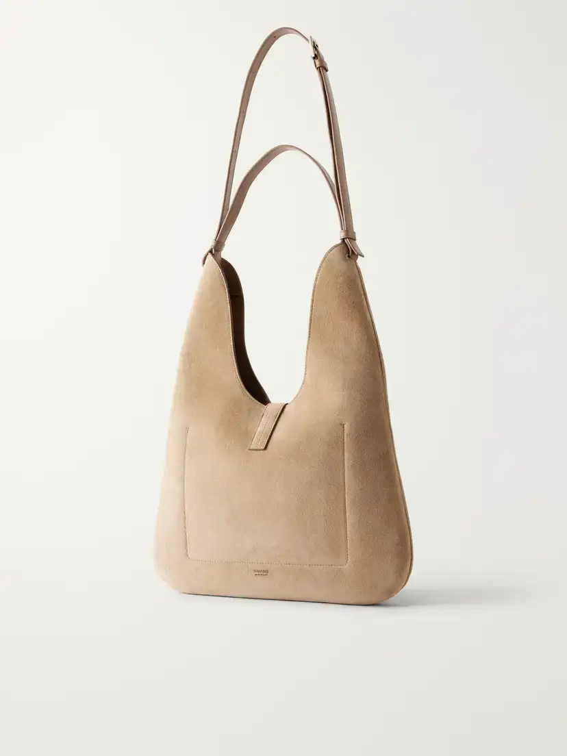 Tom Ford Kara T-embellished Medium Suede Shoulder Bag | Thumbnail 4 Tom Ford Kara T-embellished Medium Suede Shoulder Bag | Thumbnail 4