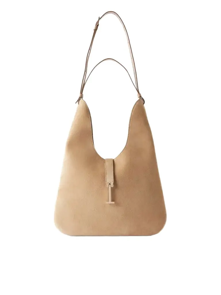 Tom Ford T-embellished Medium Suede Shoulder Bag | Image 1 Tom Ford T-embellished Medium Suede Shoulder Bag | Image 1
