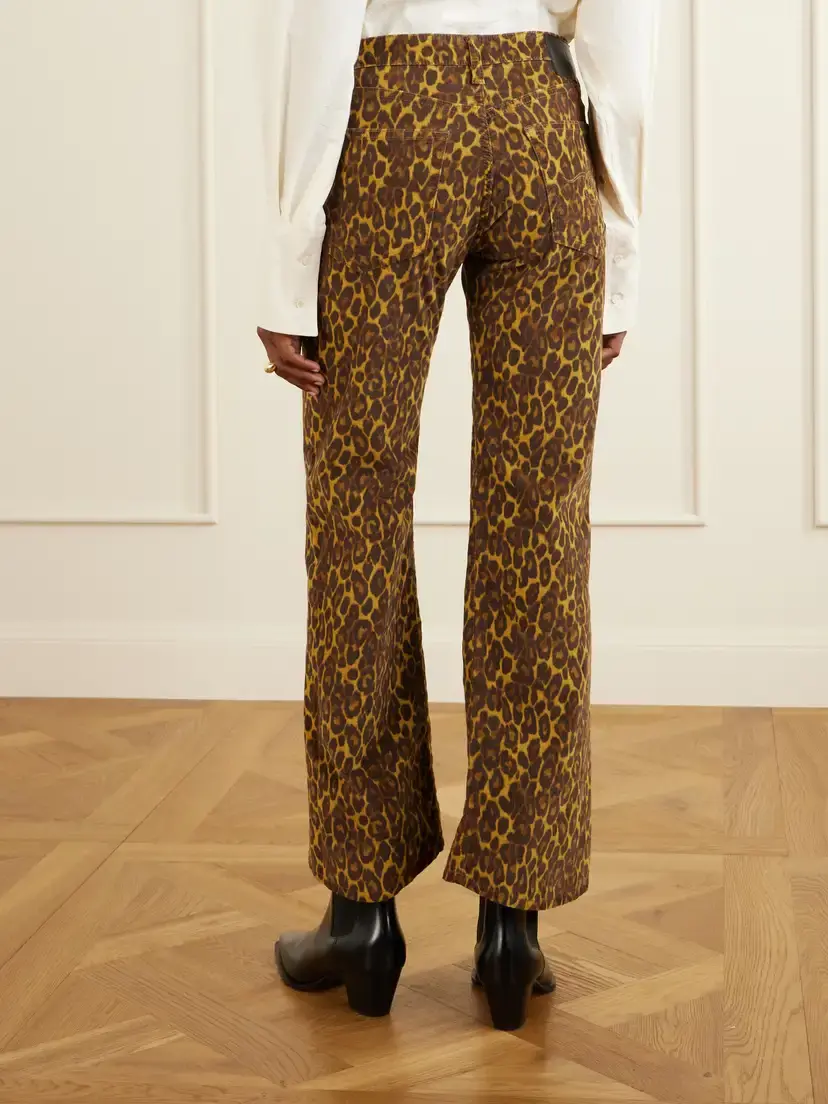 R13 Joan Cropped Flare Animal-print High-rise Slim-fit Jeans | Thumbnail 4 R13 Joan Cropped Flare Animal-print High-rise Slim-fit Jeans | Thumbnail 4