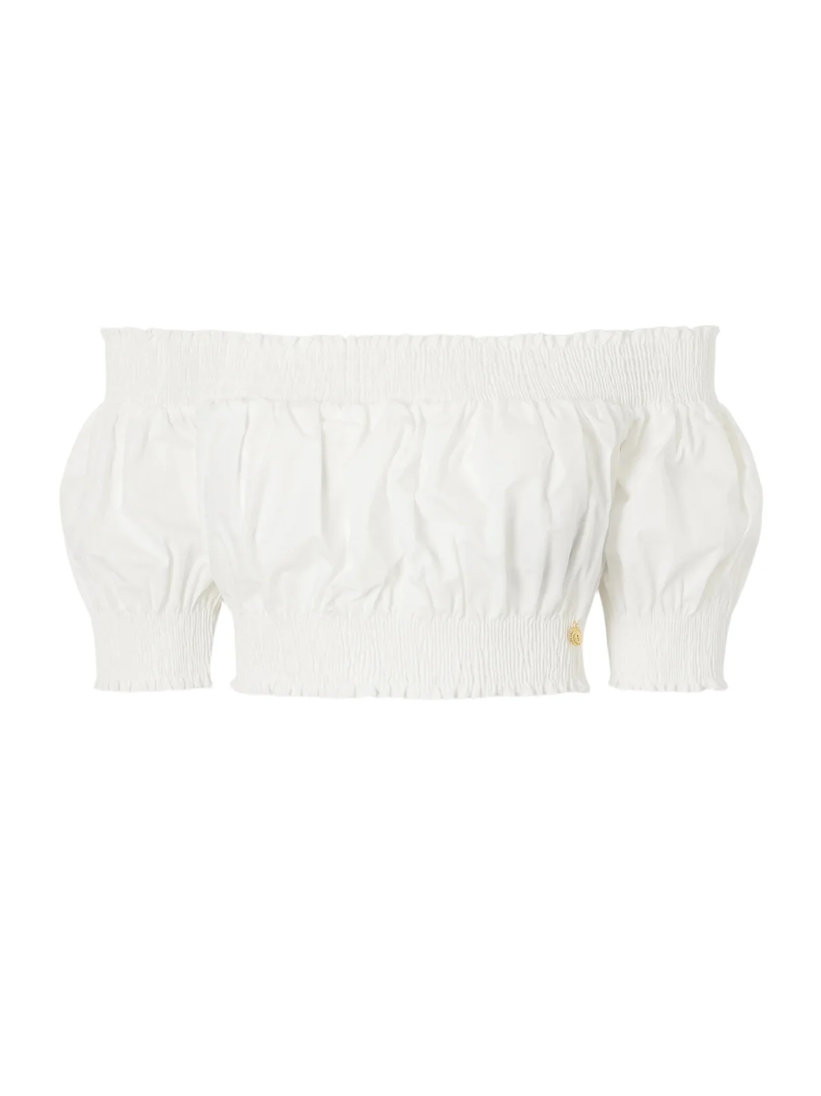 Embellished Cropped Off-the-shoulder Cotton-poplin Top Embellished Cropped Off-the-shoulder Cotton-poplin Top