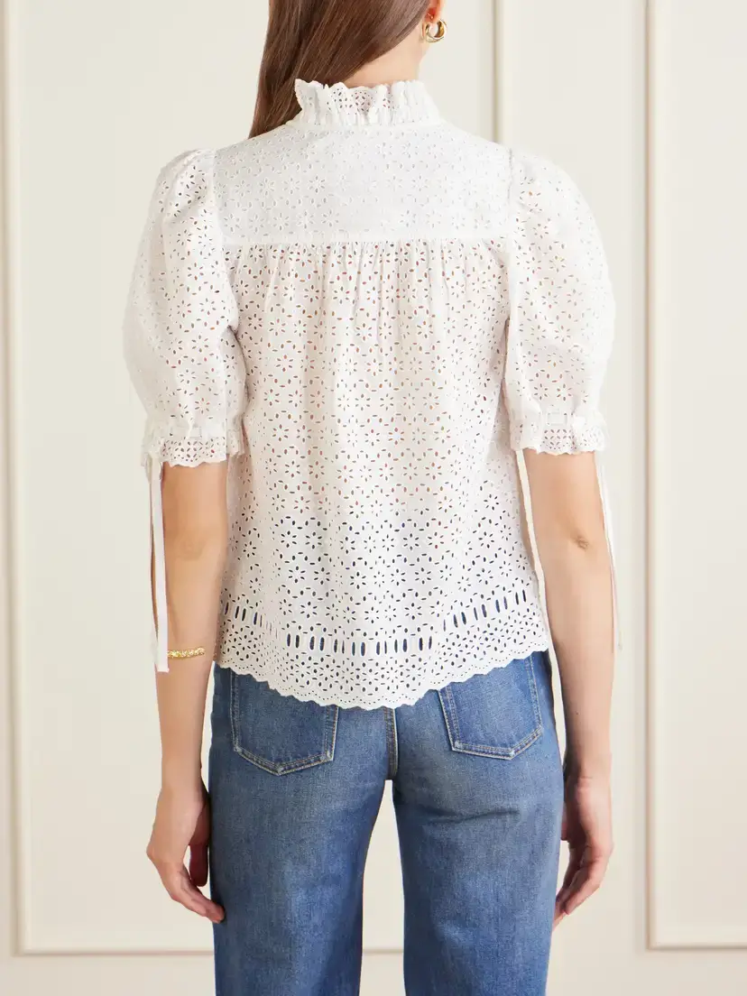 Ulla Johnson Alouette Cotton-blend Broderie Anglaise Shirt | Thumbnail 4 Ulla Johnson Alouette Cotton-blend Broderie Anglaise Shirt | Thumbnail 4