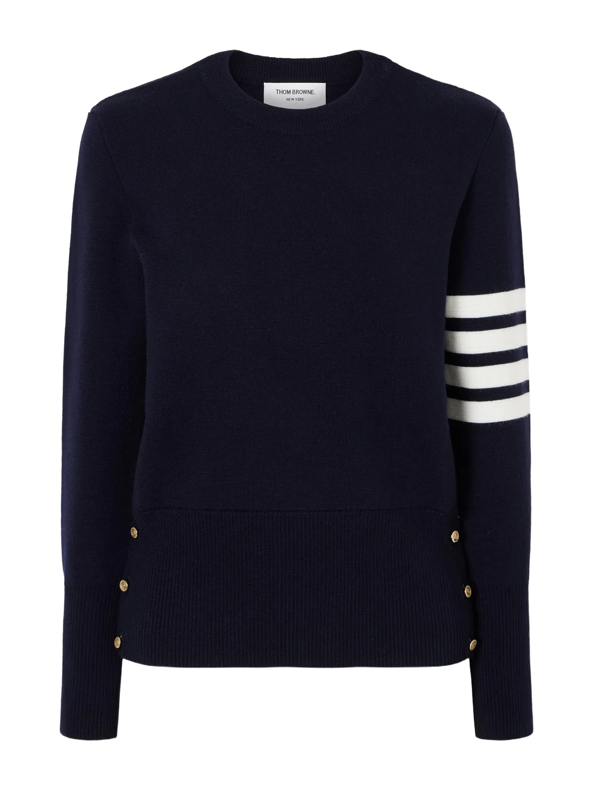 Grosgrain-trimmed Striped Wool Sweater