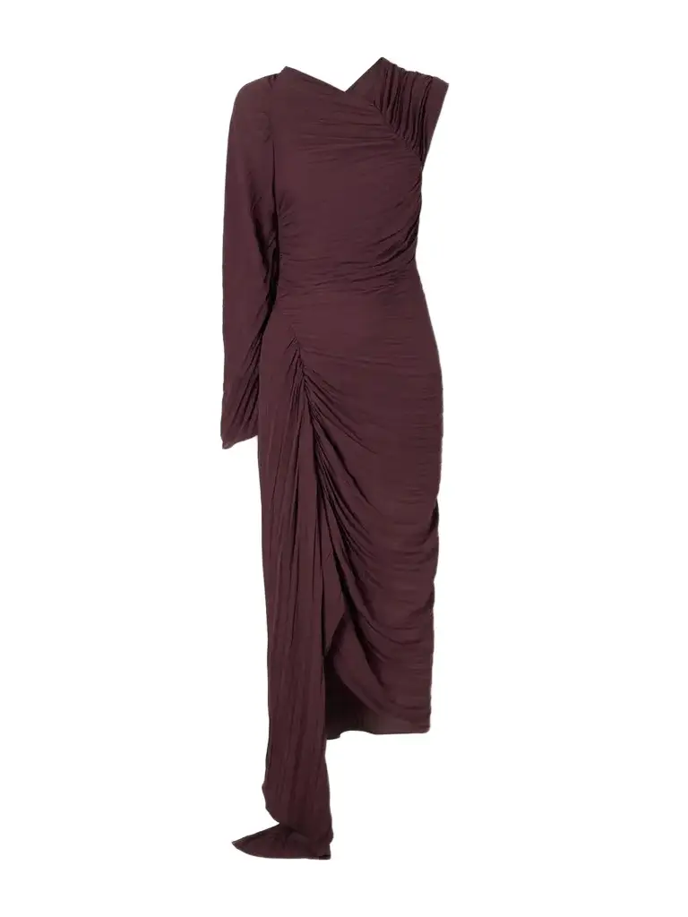 Victoria Beckham Off-the-shoulder Plissé Midi Dress | Image 1 Victoria Beckham Off-the-shoulder Plissé Midi Dress | Image 1