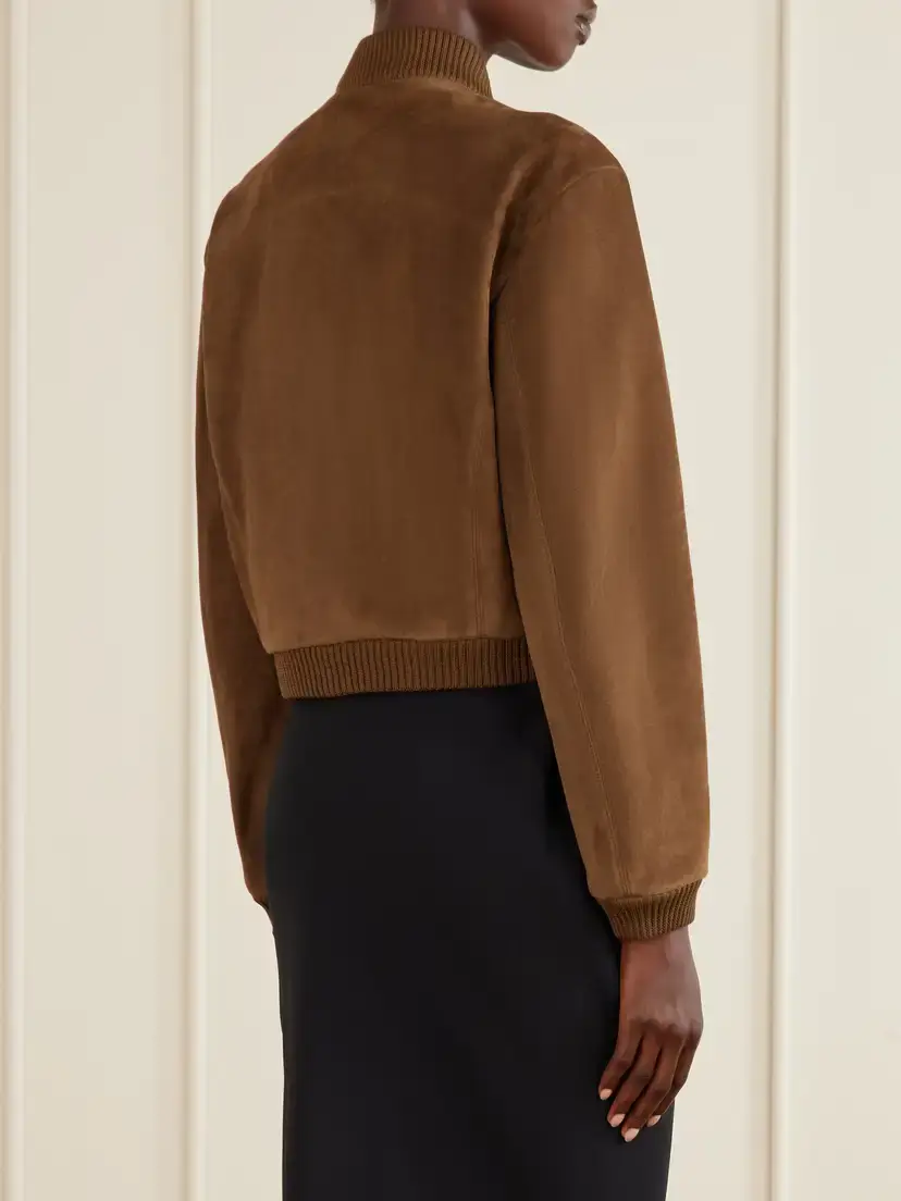 Tom Ford Cropped Suede Bomber Jacket | Thumbnail 4 Tom Ford Cropped Suede Bomber Jacket | Thumbnail 4