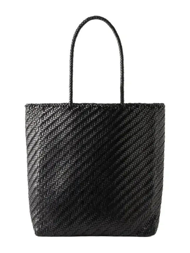 Big Woven Leather Tote Bag