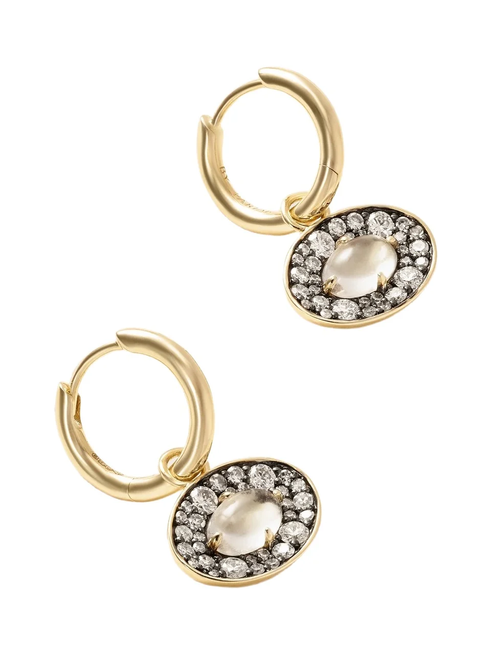 14-karat Recycled Gold, Rhodium, Diamond And Topaz Hoop Earrings 14-karat Recycled Gold, Rhodium, Diamond And Topaz Hoop Earrings