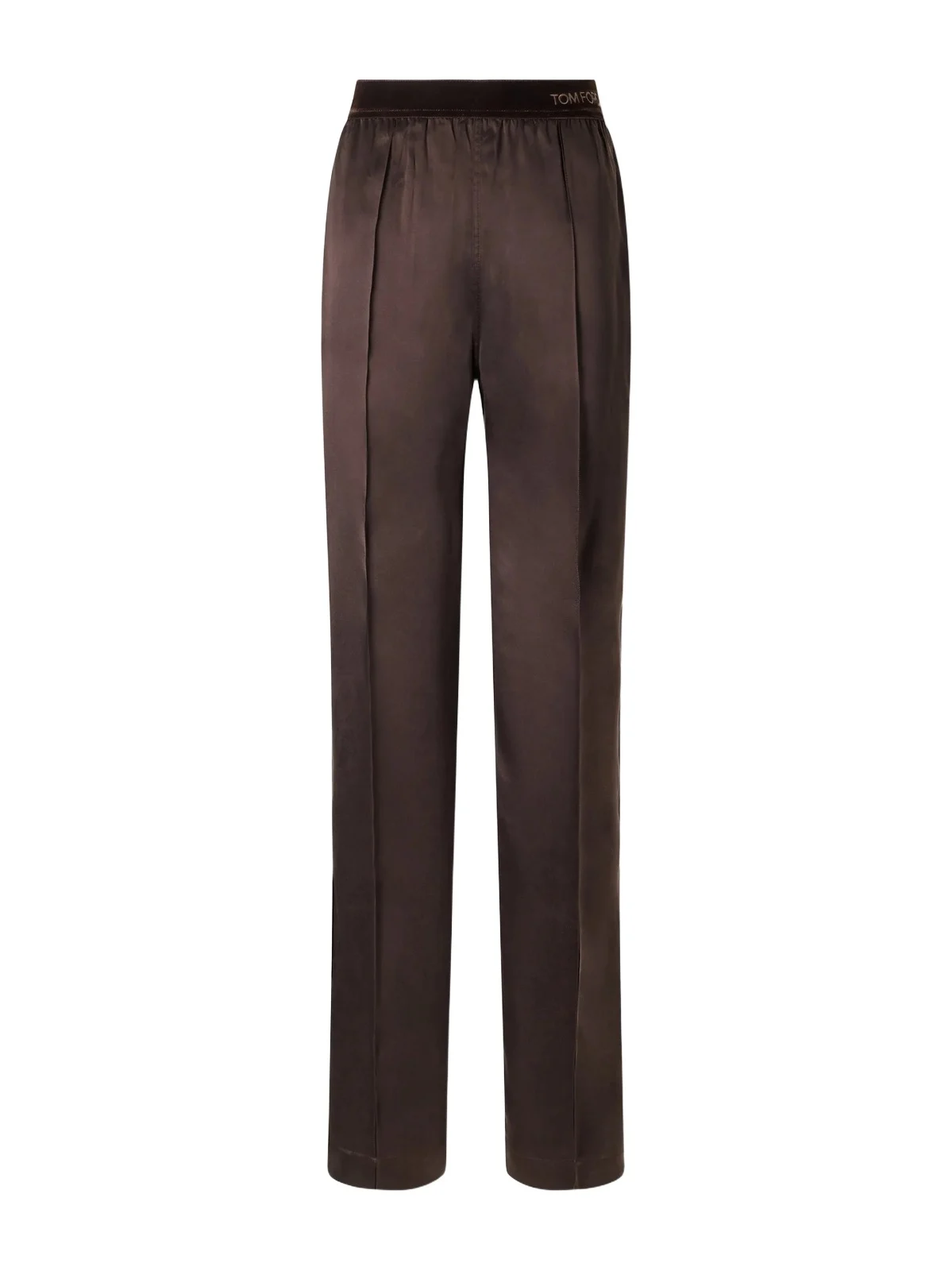 Velvet-trimmed Silk-satin Straight-leg Pants Velvet-trimmed Silk-satin Straight-leg Pants