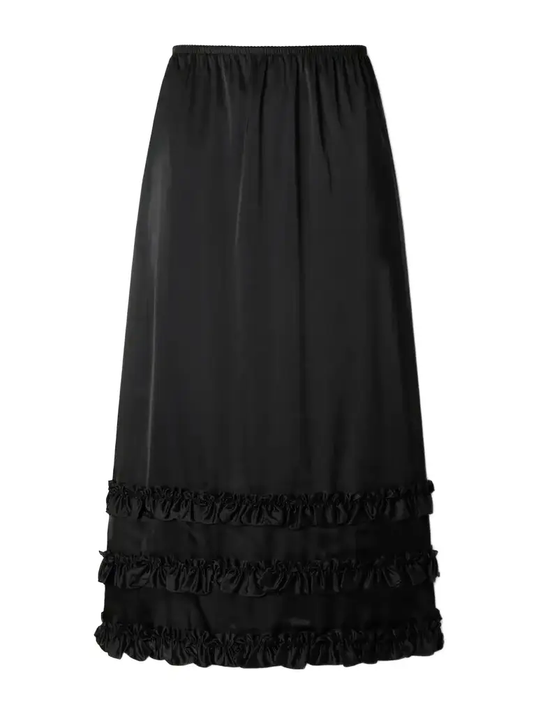 Simone Rocha Ruffled Satin Midi Skirt | Image 1 Simone Rocha Ruffled Satin Midi Skirt | Image 1