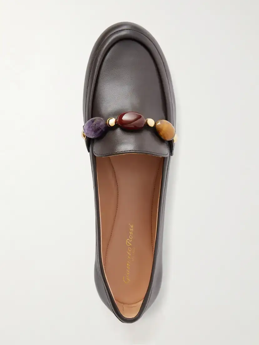 Gianvito Rossi Stone-mbellished Leather Loafers | Thumbnail 6 Gianvito Rossi Stone-mbellished Leather Loafers | Thumbnail 6