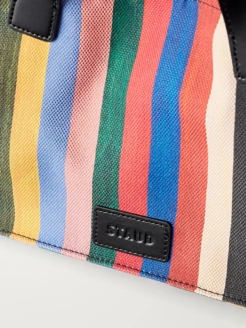 Staud Port Logo-embossed Leather-trimmed Striped Canvas Tote | Thumbnail 5 Staud Port Logo-embossed Leather-trimmed Striped Canvas Tote | Thumbnail 5