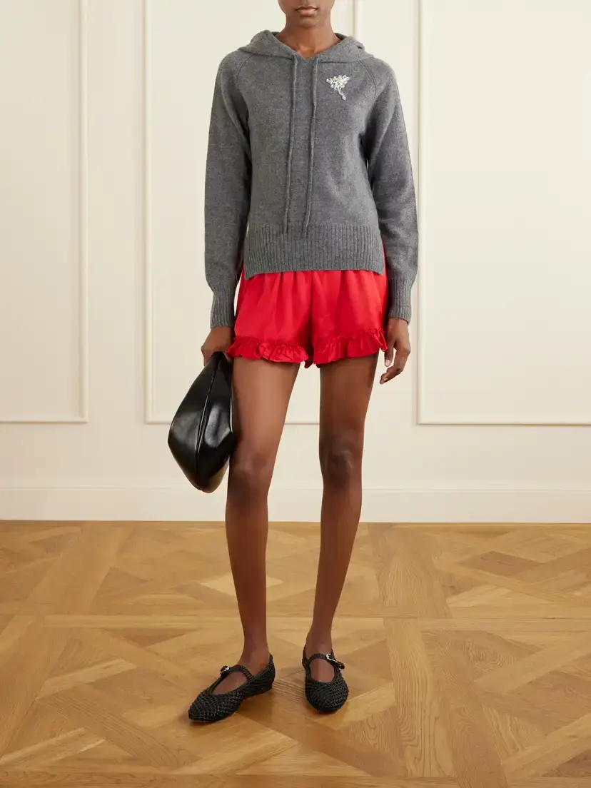 Simone Rocha Embellished Knitted Cashmere Hoodie | Thumbnail 2 Simone Rocha Embellished Knitted Cashmere Hoodie | Thumbnail 2