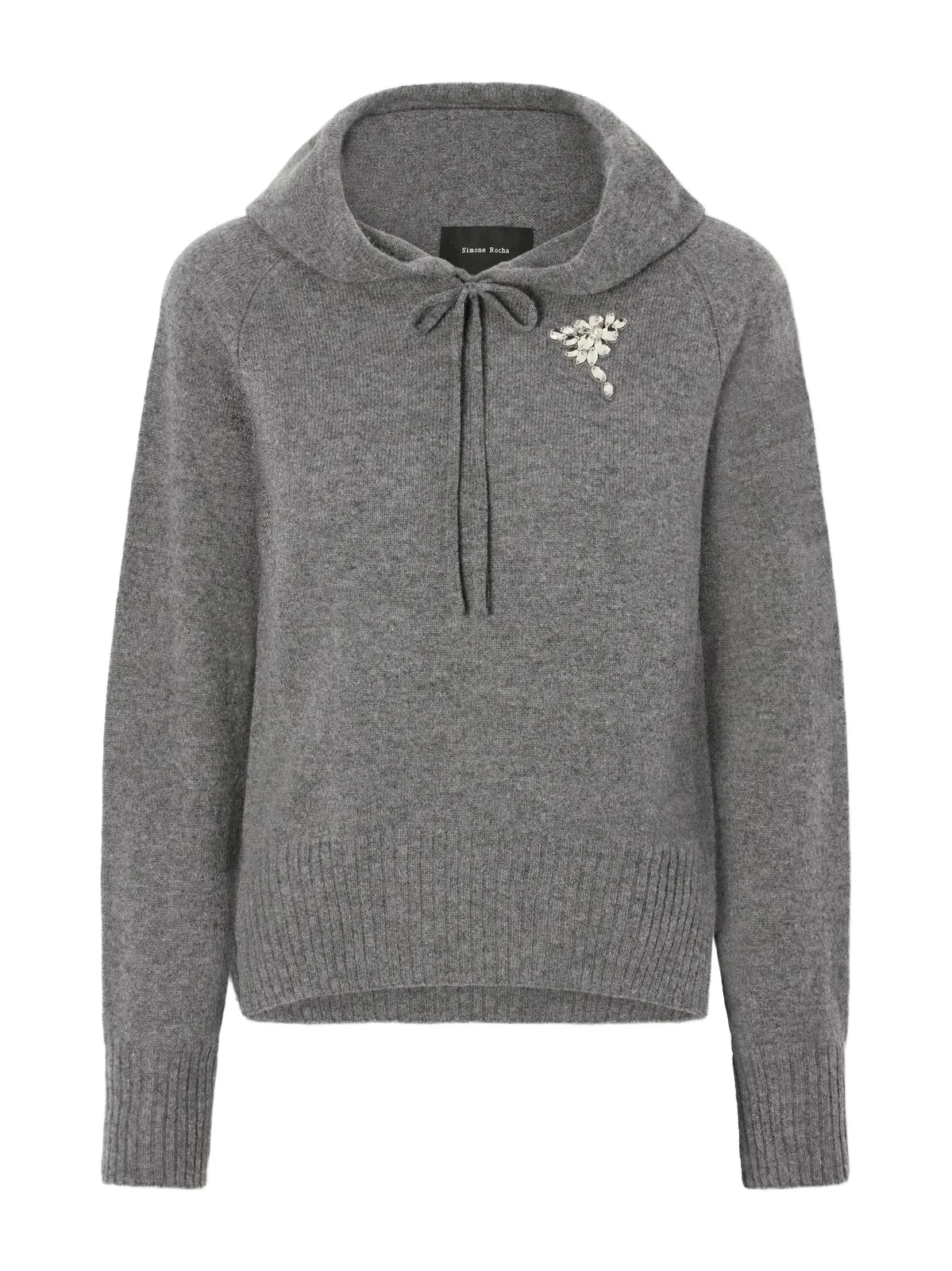 Simone Rocha Embellished Knitted Cashmere Hoodie
