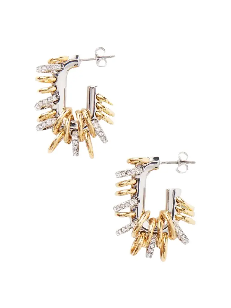 Rabanne Punk Xl Two-tone Silver And Gold Earrings | Image 1 Rabanne Punk Xl Two-tone Silver And Gold Earrings | Image 1