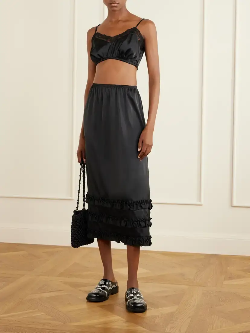 Simone Rocha Lace-trimmed Satin Bralette | Thumbnail 2 Simone Rocha Lace-trimmed Satin Bralette | Thumbnail 2