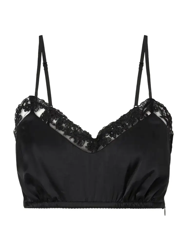 Simone Rocha Lace-trimmed Satin Bralette | Image 1 Simone Rocha Lace-trimmed Satin Bralette | Image 1