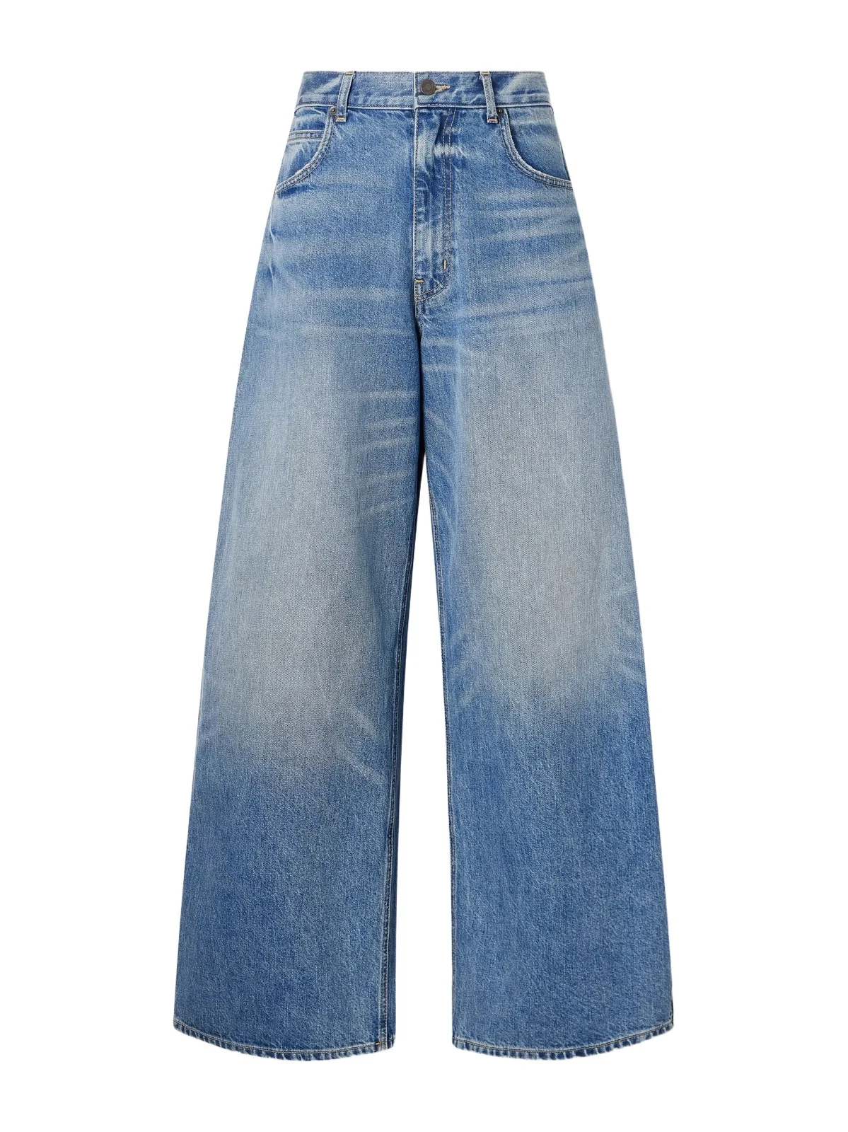 Terese Faded Mid-rise Wide-leg Jeans