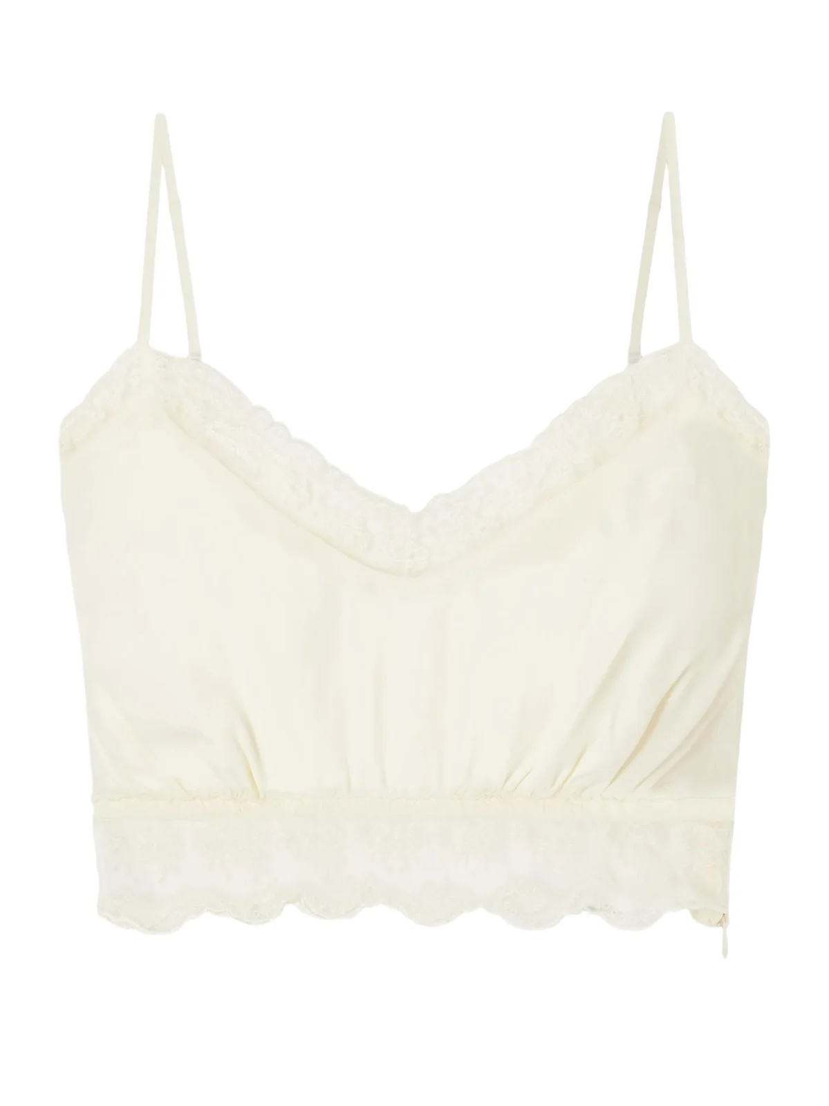 Lace-trimmed Crepe De Chine Bralette Lace-trimmed Crepe De Chine Bralette