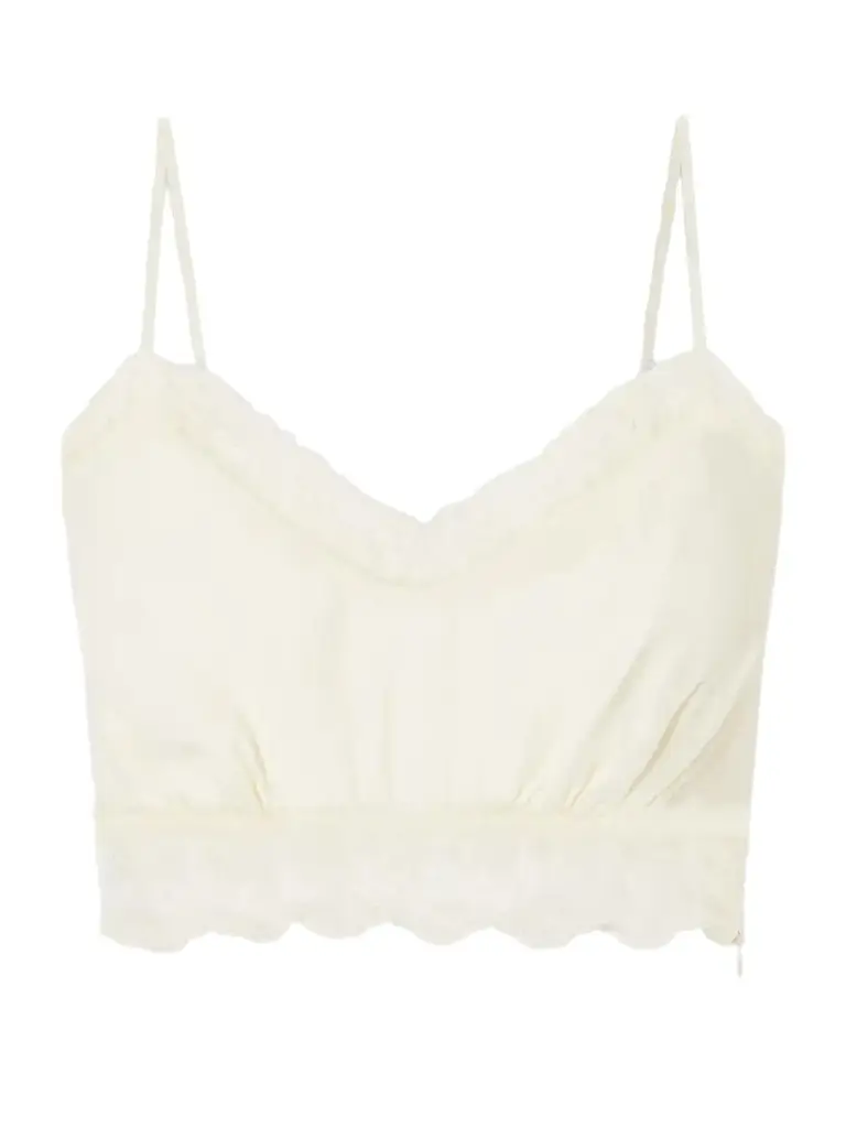 Simone Rocha Lace-trimmed Crepe De Chine Bralette | Image 1 Simone Rocha Lace-trimmed Crepe De Chine Bralette | Image 1