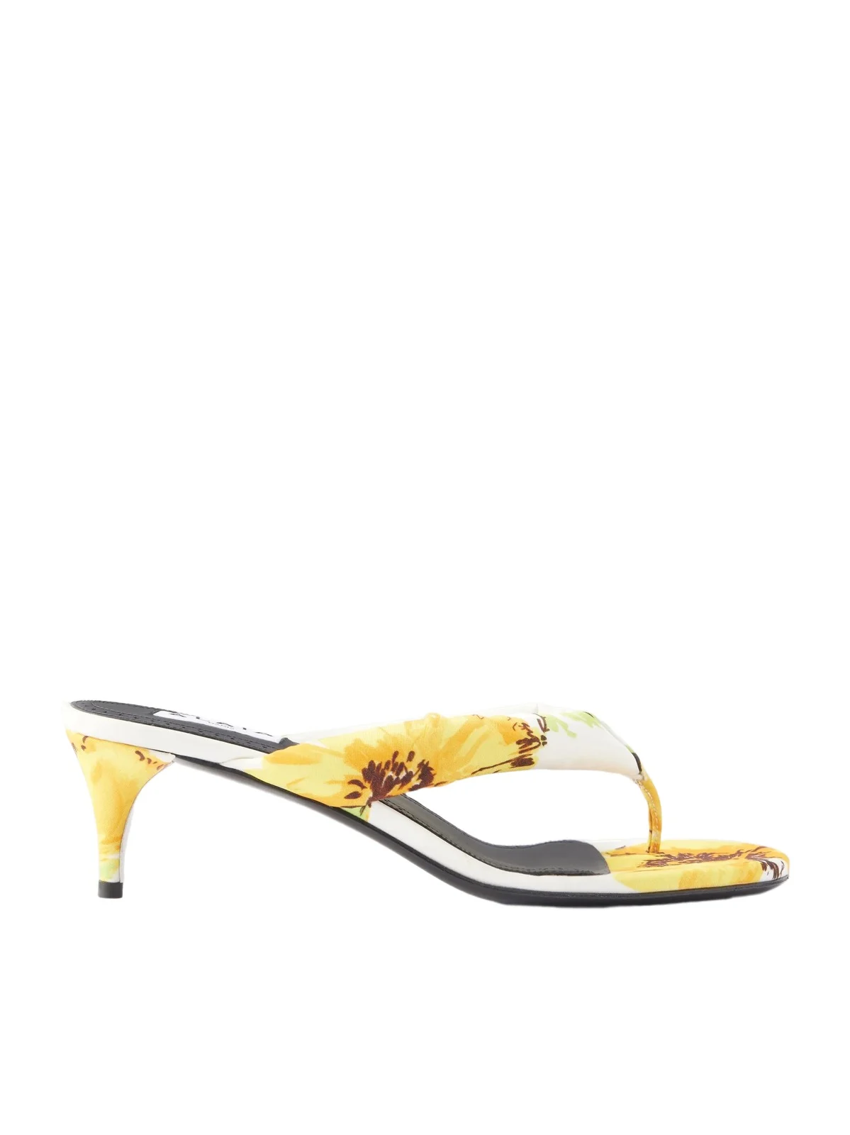 55 Floral-print Twill Thong Mules