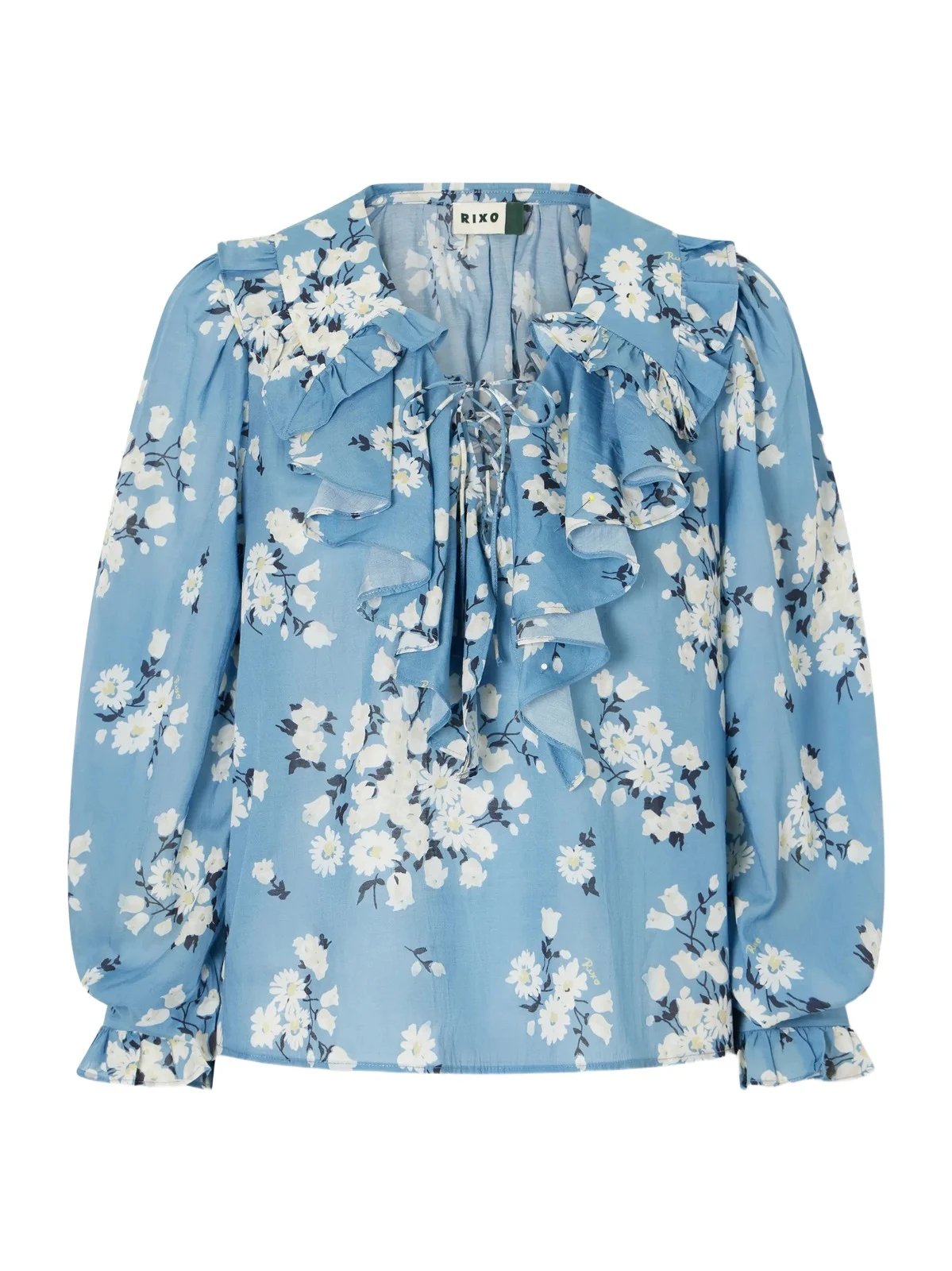 Milia Ruffled Floral-print Cotton-blend Voile Blouse Milia Ruffled Floral-print Cotton-blend Voile Blouse