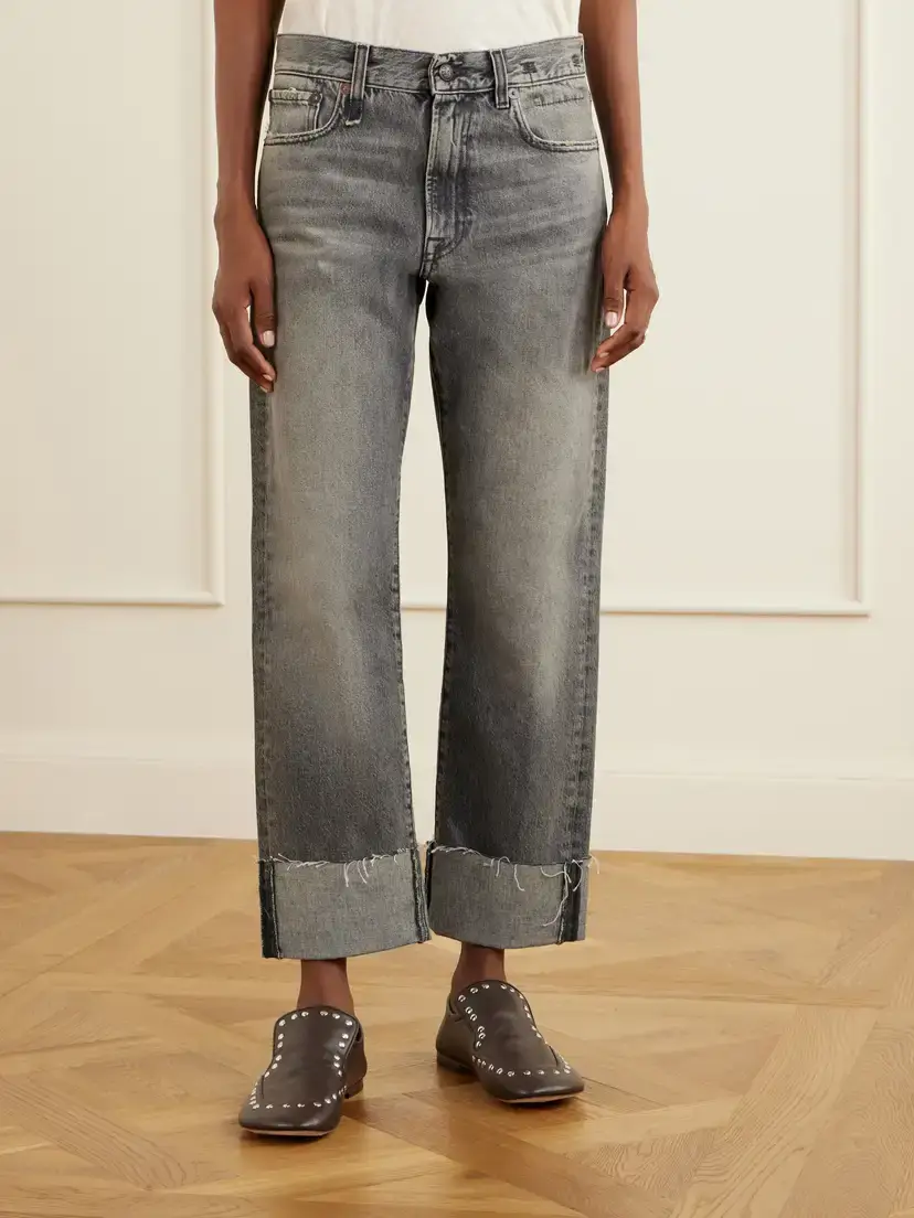 R13 Cuffed Romeo Cropped Frayed Mid-rise Straight-leg Jeans | Thumbnail 3 R13 Cuffed Romeo Cropped Frayed Mid-rise Straight-leg Jeans | Thumbnail 3