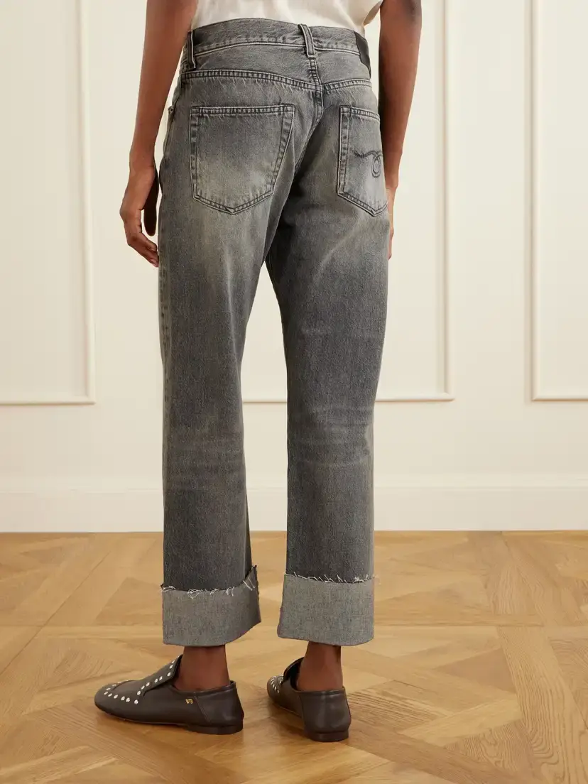R13 Cuffed Romeo Cropped Frayed Mid-rise Straight-leg Jeans | Thumbnail 4 R13 Cuffed Romeo Cropped Frayed Mid-rise Straight-leg Jeans | Thumbnail 4