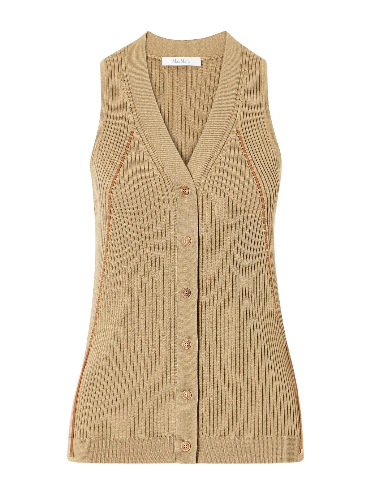 Fiorire Lace-detailed Ribbed Cotton-blend Vest