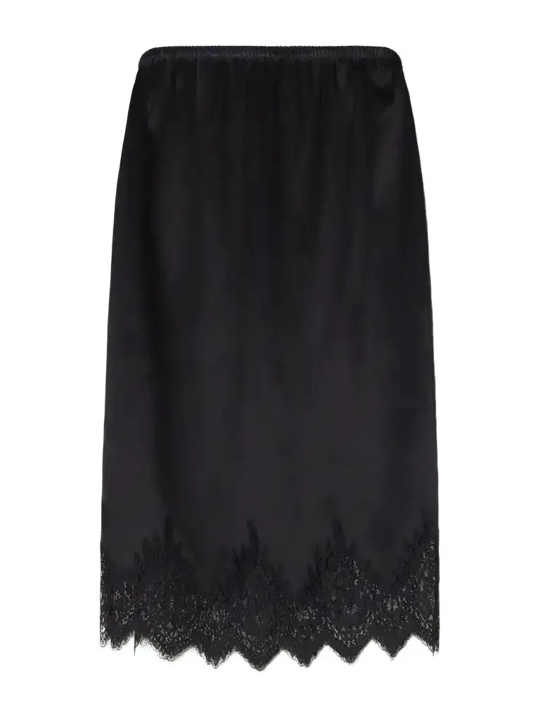 Nili Lotan Thea Lace-trim Silk-satin Midi Skirt | Image 1 Nili Lotan Thea Lace-trim Silk-satin Midi Skirt | Image 1