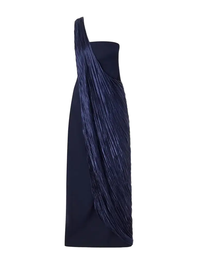 Marmar Halim Strapless Pleated Satin-trimmed Crepe Gown | Image 1 Marmar Halim Strapless Pleated Satin-trimmed Crepe Gown | Image 1