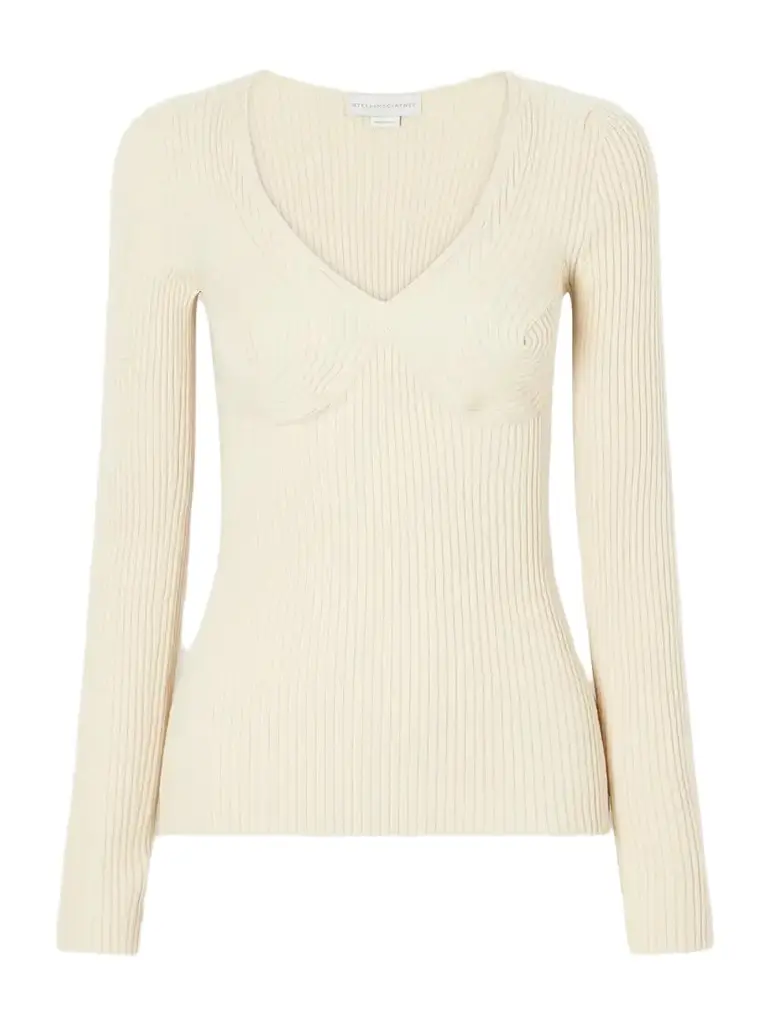 Stella McCartney Ribbed Cotton-blend Sweater | Image 1 Stella McCartney Ribbed Cotton-blend Sweater | Image 1
