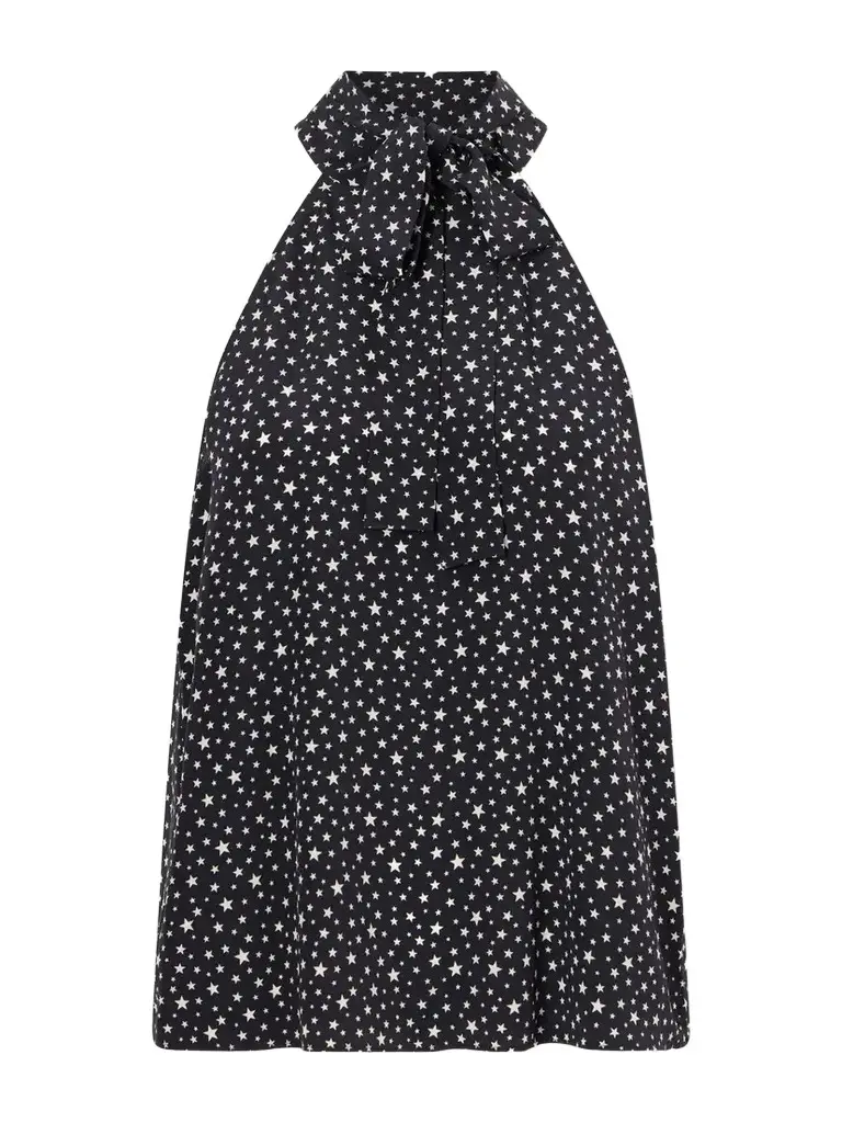 Nili Lotan Alla Polka-star Halterneck Silk Blouse | Image 1 Nili Lotan Alla Polka-star Halterneck Silk Blouse | Image 1