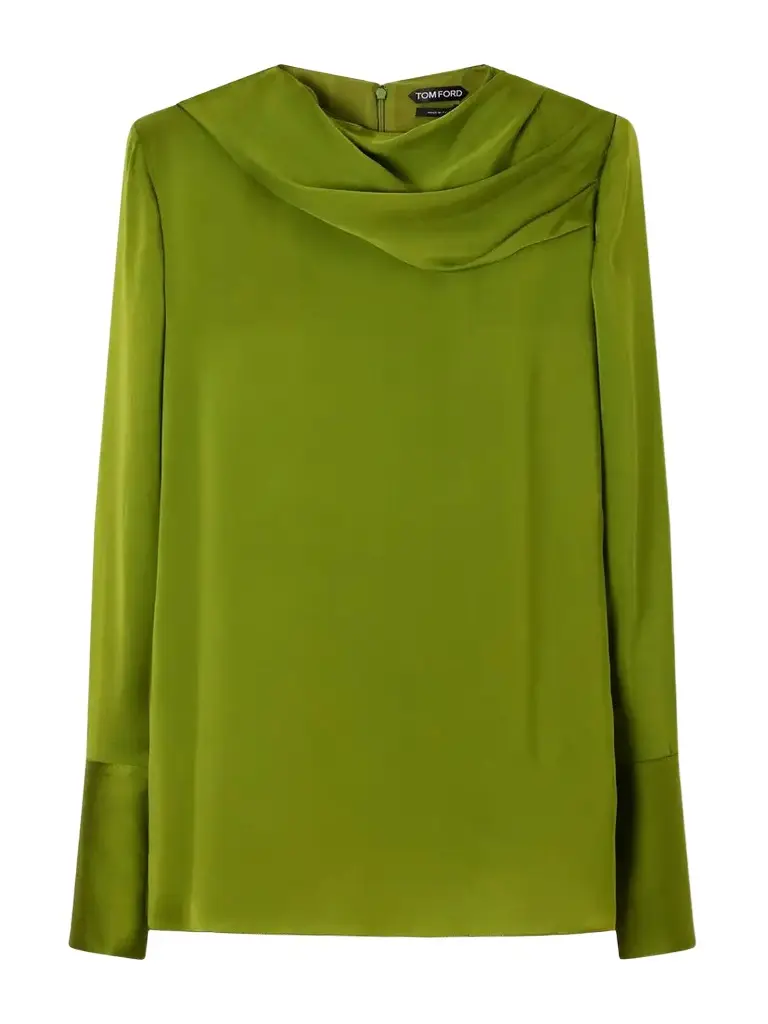 Tom Ford Draped Silk-georgette Blouse | Image 1 Tom Ford Draped Silk-georgette Blouse | Image 1