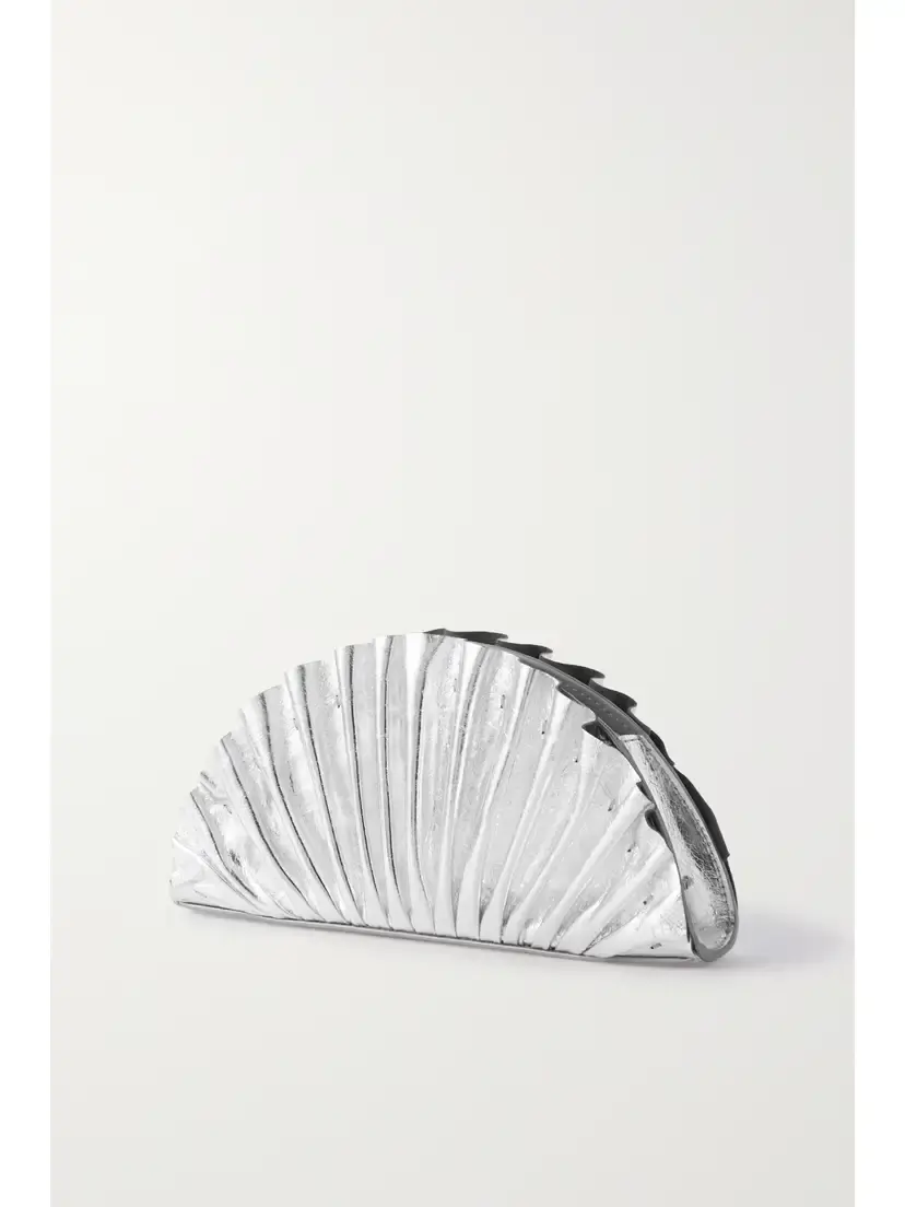 Cult Gaia Nala Ruched Metallic Leather Clutch | Thumbnail 3 Cult Gaia Nala Ruched Metallic Leather Clutch | Thumbnail 3