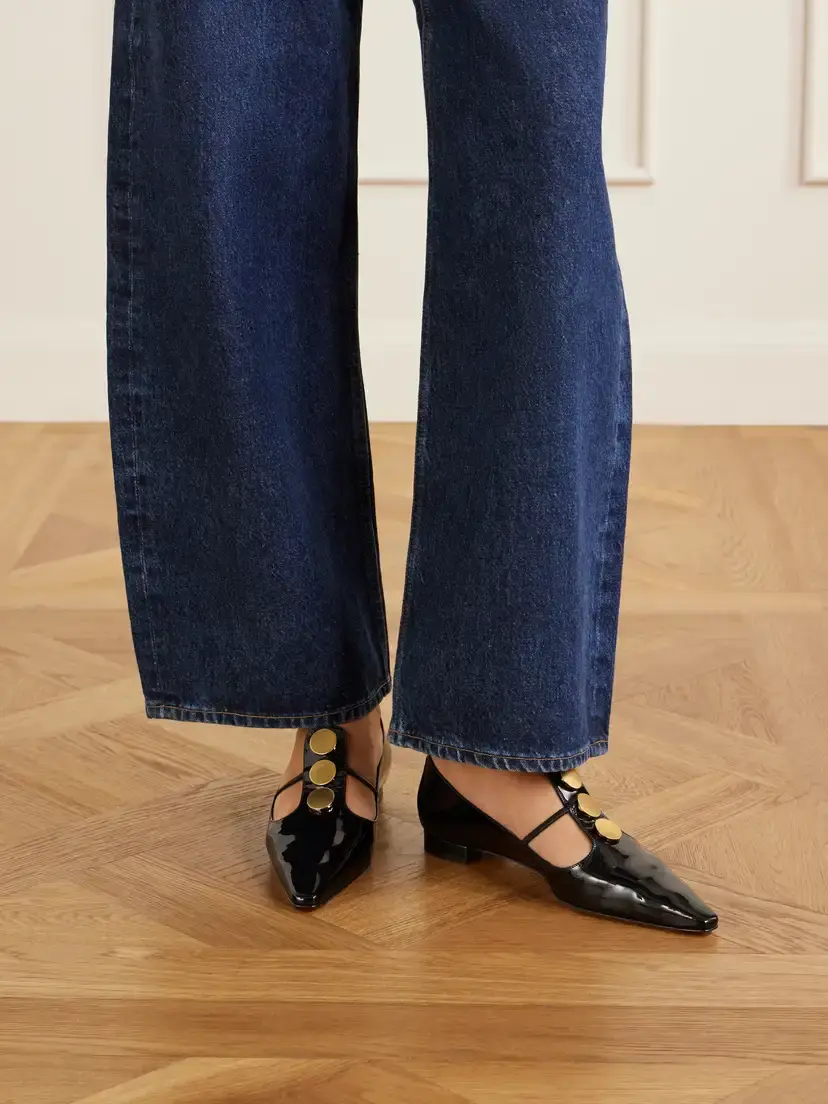 Manolo Blahnik Khafre Embellished Patent-leather Flats | Thumbnail 2 Manolo Blahnik Khafre Embellished Patent-leather Flats | Thumbnail 2
