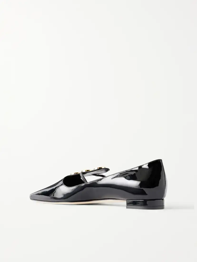 Manolo Blahnik Khafre Embellished Patent-leather Flats | Thumbnail 3 Manolo Blahnik Khafre Embellished Patent-leather Flats | Thumbnail 3
