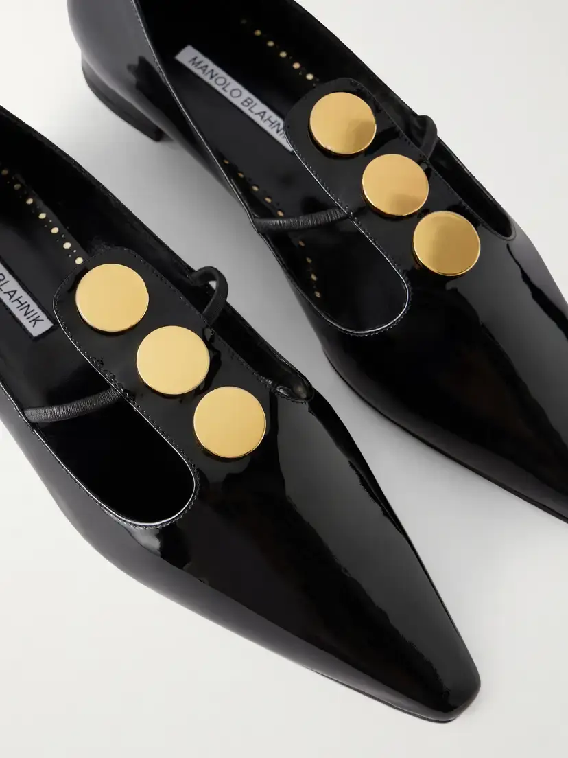 Manolo Blahnik Khafre Embellished Patent-leather Flats | Thumbnail 5 Manolo Blahnik Khafre Embellished Patent-leather Flats | Thumbnail 5
