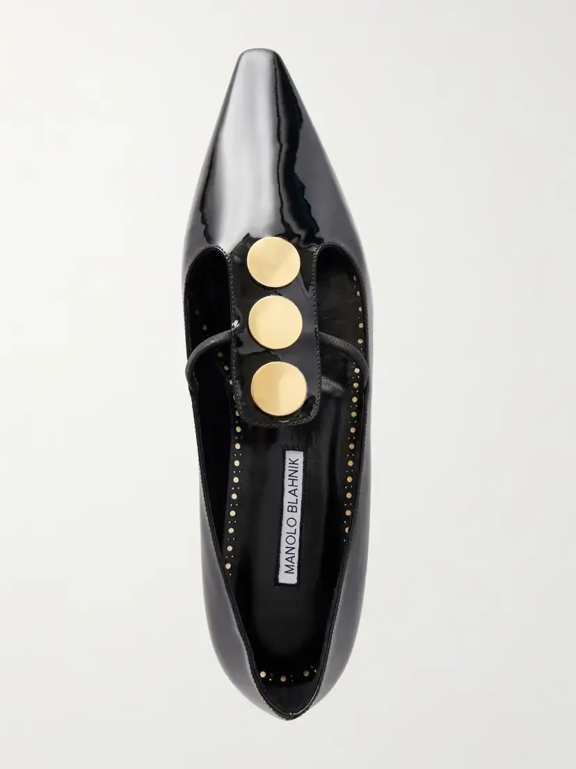 Manolo Blahnik Khafre Embellished Patent-leather Flats | Thumbnail 6 Manolo Blahnik Khafre Embellished Patent-leather Flats | Thumbnail 6