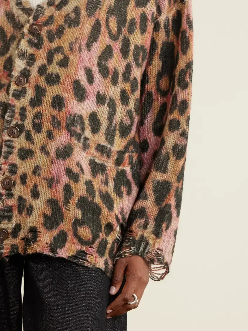 R13 Distressed Animal-print Cashmere Cardigan | Thumbnail 5