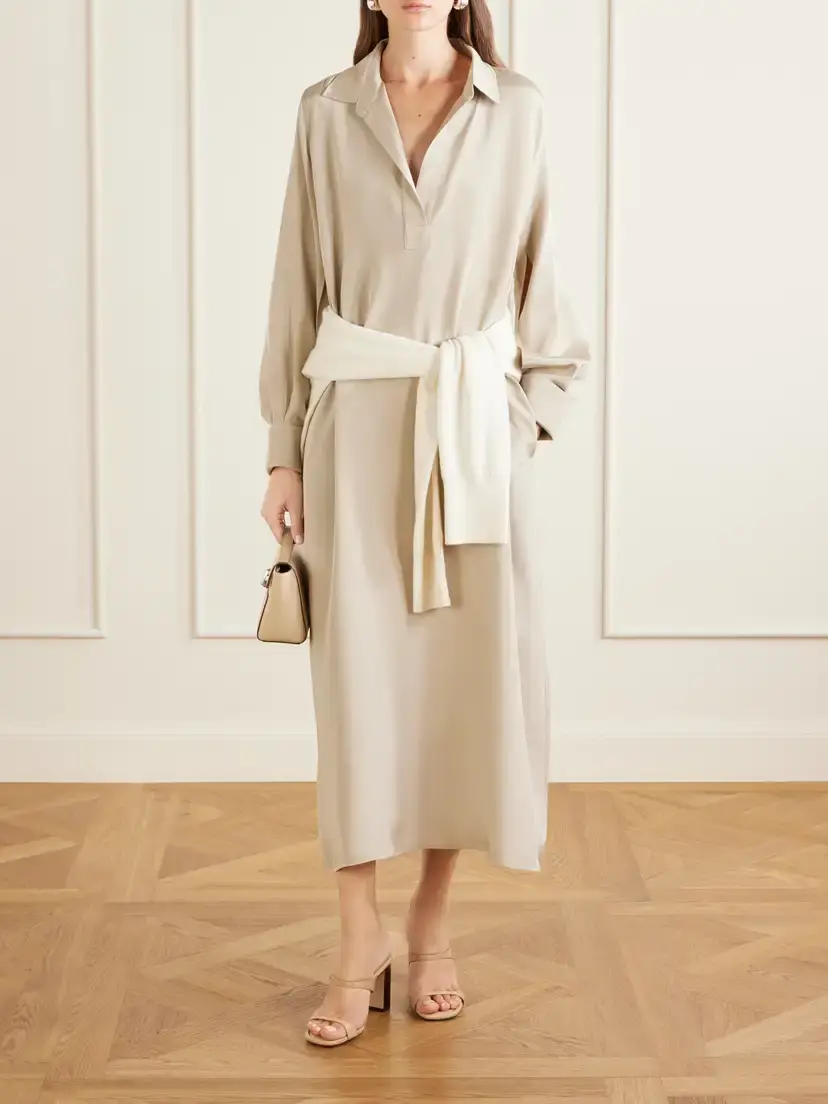 Max Mara Gambero Silk-crepe De Chine Midi Dress | Thumbnail 2 Max Mara Gambero Silk-crepe De Chine Midi Dress | Thumbnail 2